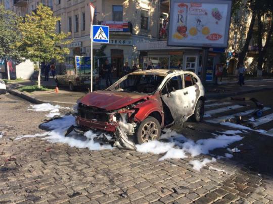 Автомобиль, в котором ехал Павел Шеремет 
